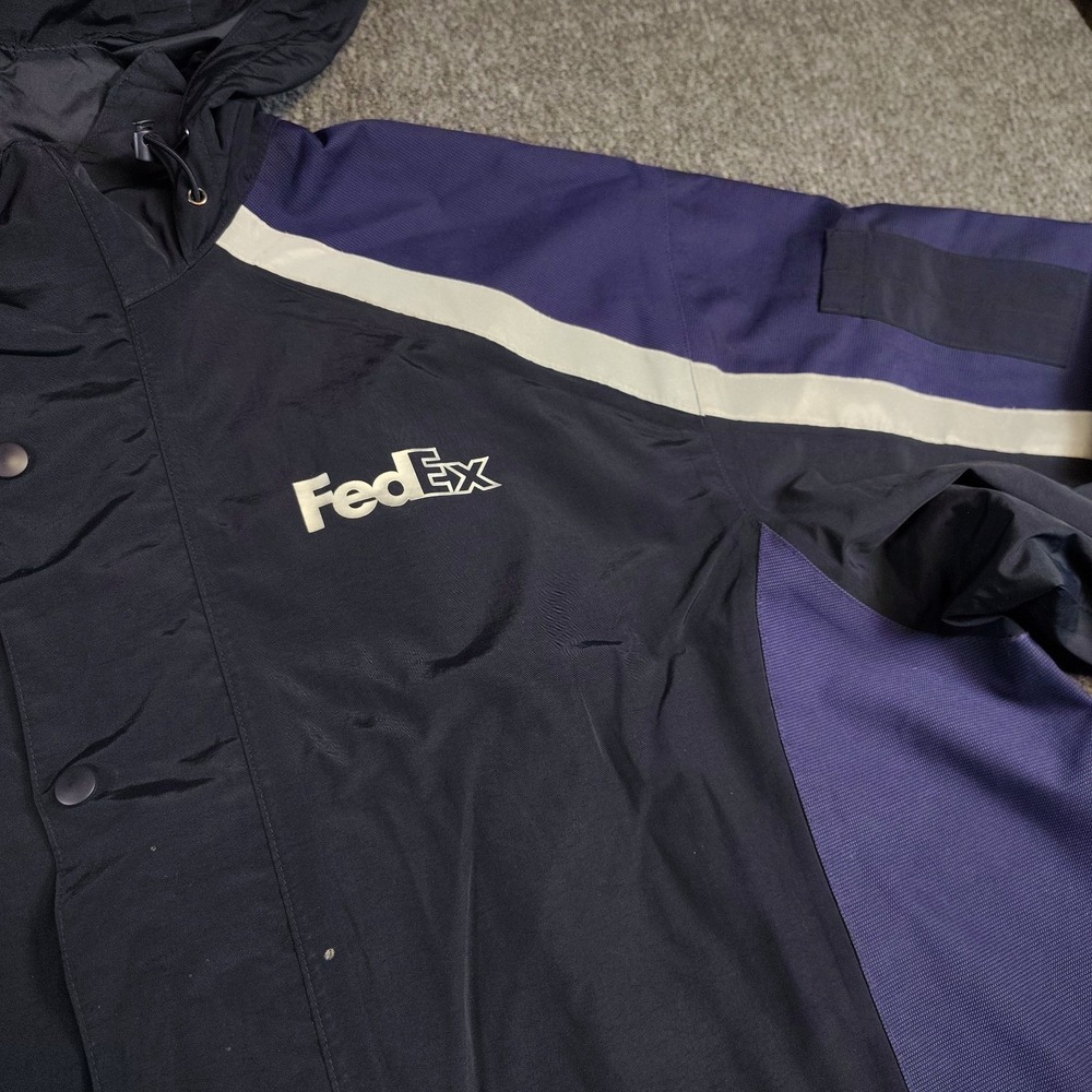 FedEx Stan Herman Reflective Hooded Work Jacket Coat Mens 3x - Picture 2 of 8